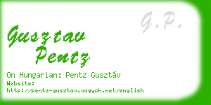 gusztav pentz business card