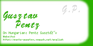 gusztav pentz business card